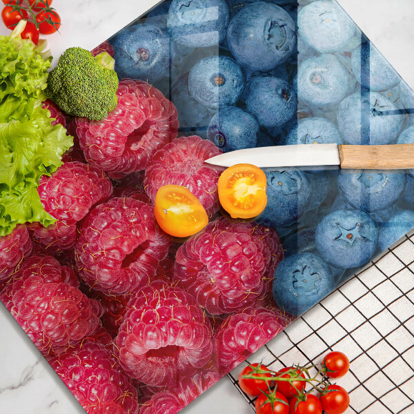 Cubre encimera Frutas de frambuesa y arándanos.