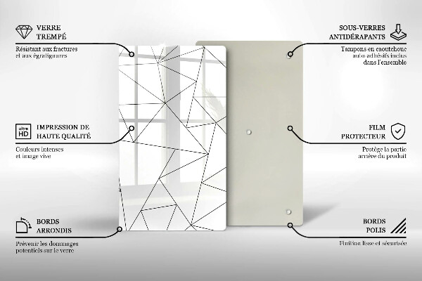 Cubre encimera Triángulos blancos