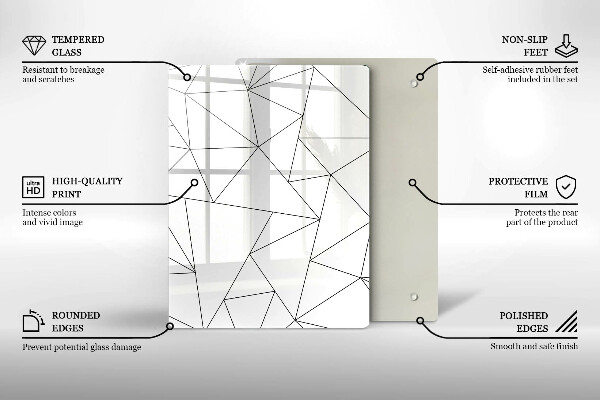 Cubre encimera Triángulos blancos