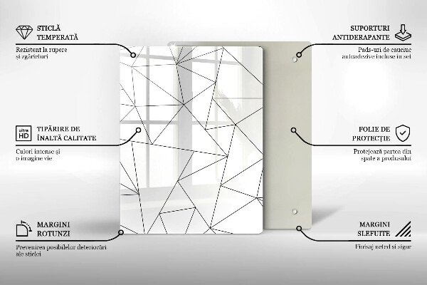 Cubre encimera Triángulos blancos