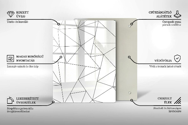 Cubre encimera Triángulos blancos