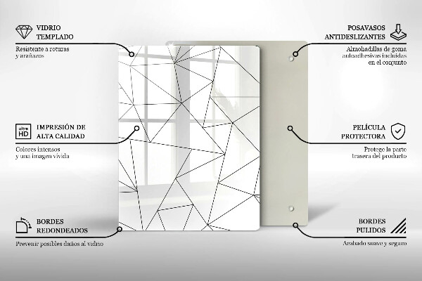 Cubre encimera Triángulos blancos