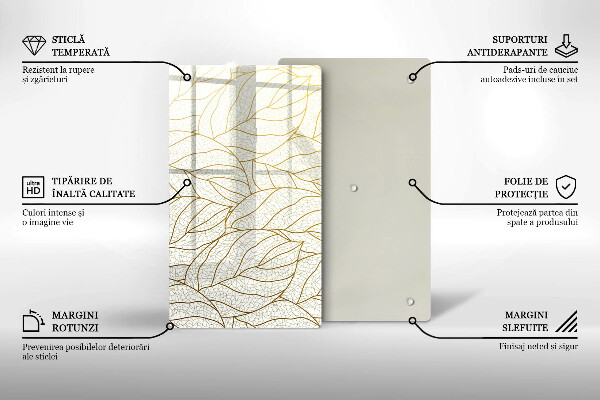 Cubre encimera Patrón de hojas de arte lineal