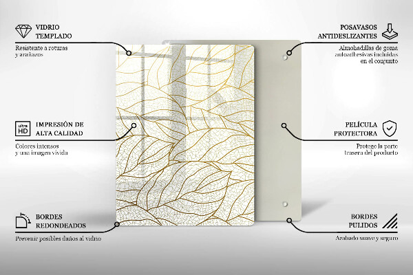 Cubre encimera Patrón de hojas de arte lineal