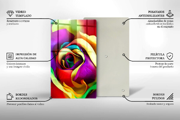 Cubre encimera Pétalos de rosa de colores