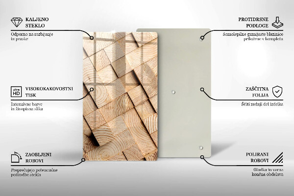 Cubre encimera Cuadrados de madera