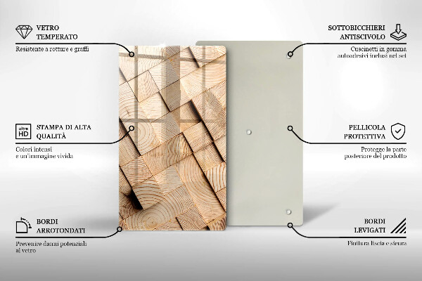 Cubre encimera Cuadrados de madera