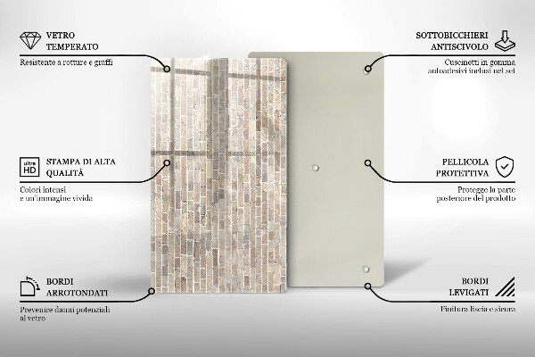 Cubre encimera Pared de ladrillo brillante