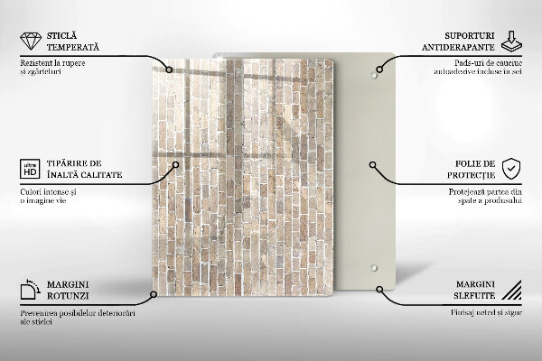 Cubre encimera Pared de ladrillo brillante