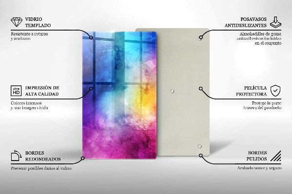 Cubre encimera Salpicaduras de acuarela del arco iris
