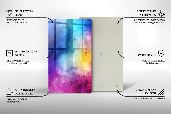 Cubre encimera Salpicaduras de acuarela del arco iris