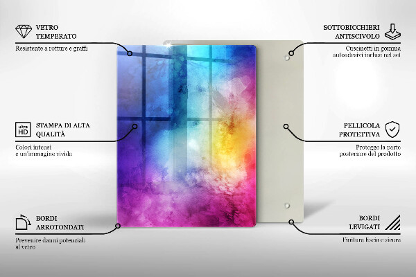 Cubre encimera Salpicaduras de acuarela del arco iris
