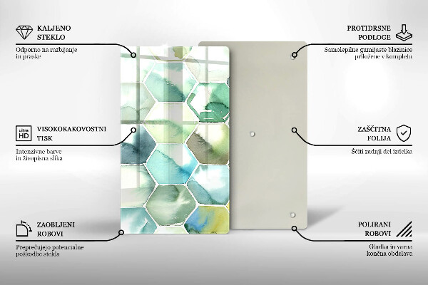 Cubre encimera Hexágonos de acuarela