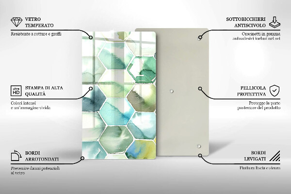 Cubre encimera Hexágonos de acuarela