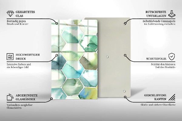 Cubre encimera Hexágonos de acuarela