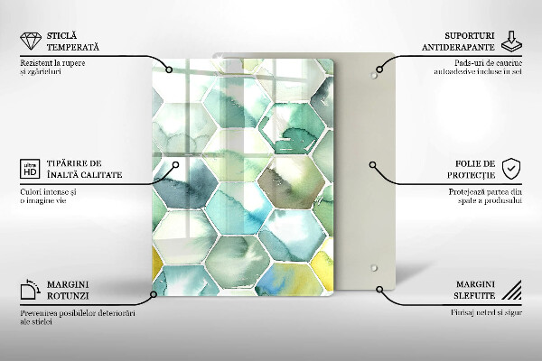 Cubre encimera Hexágonos de acuarela