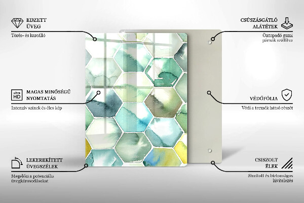 Cubre encimera Hexágonos de acuarela