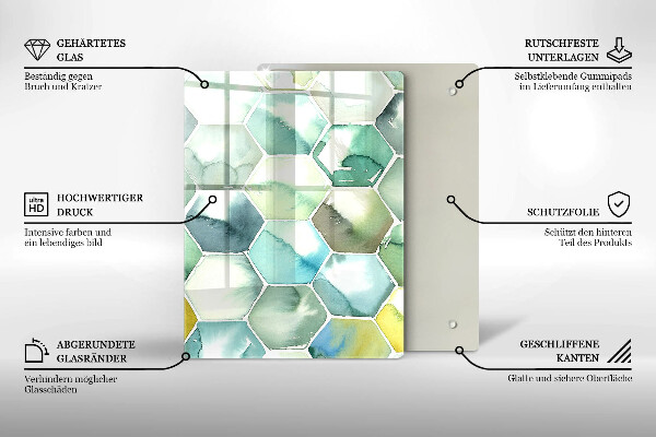 Cubre encimera Hexágonos de acuarela