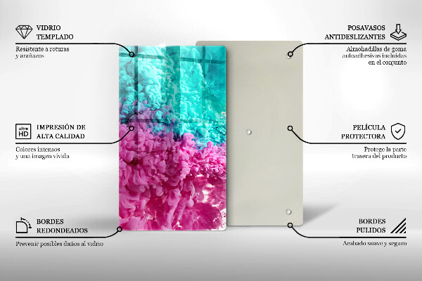 Cubre encimera Humo rosa turquesa