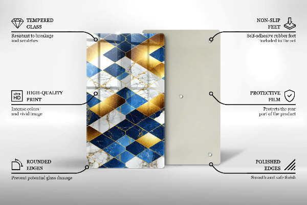 Cubre encimera Rombos de mármol dorado