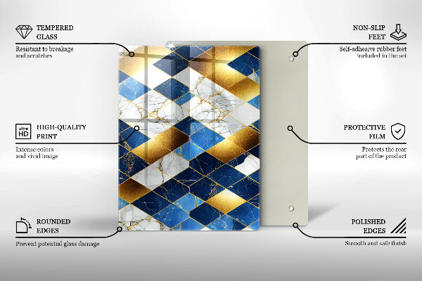 Cubre encimera Rombos de mármol dorado