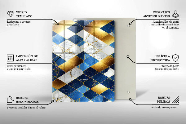 Cubre encimera Rombos de mármol dorado