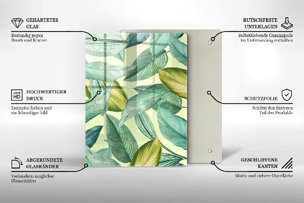 Cubre encimera Hojas tropicales verdes