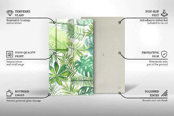 Cubre encimera Hojas boho acuarela