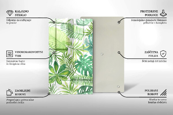 Cubre encimera Hojas boho acuarela