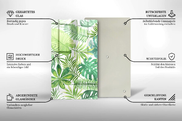 Cubre encimera Hojas boho acuarela