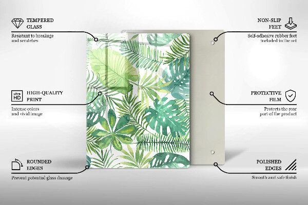 Cubre encimera Hojas boho acuarela