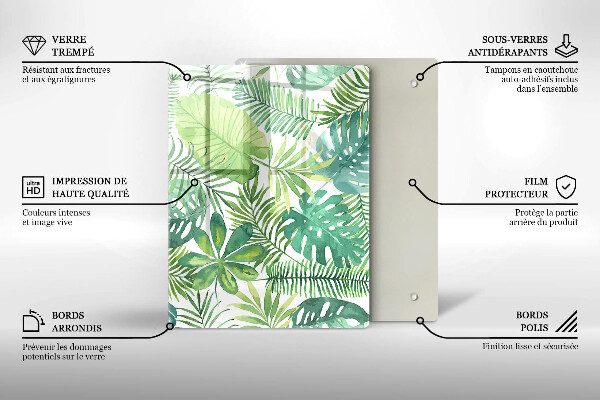 Cubre encimera Hojas boho acuarela