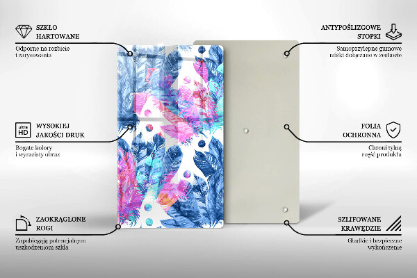 Cubre encimera Ilustración boho de plumas