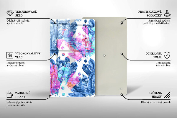 Cubre encimera Ilustración boho de plumas