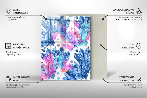 Cubre encimera Ilustración boho de plumas