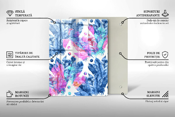 Cubre encimera Ilustración boho de plumas