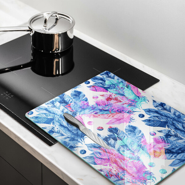 Cubre encimera Ilustración boho de plumas