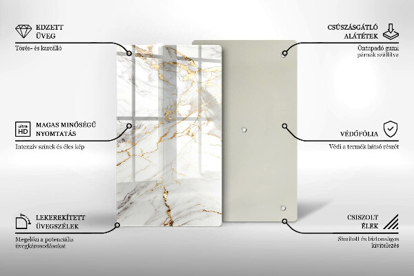 Cubre encimera Mármol claro con oro.