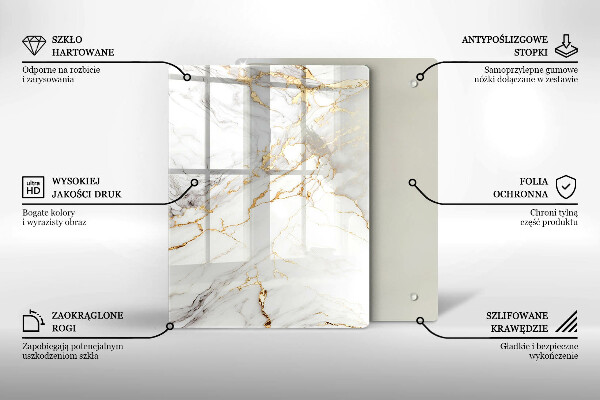 Cubre encimera Mármol claro con oro.