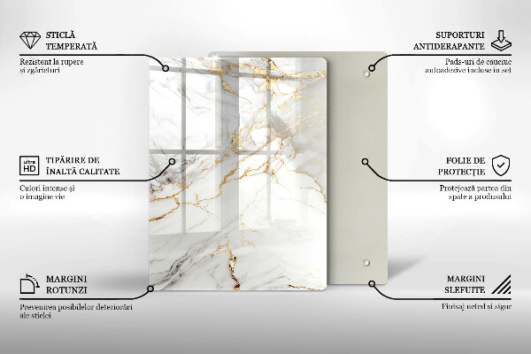 Cubre encimera Mármol claro con oro.