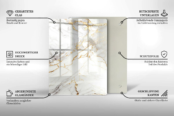 Cubre encimera Mármol claro con oro.