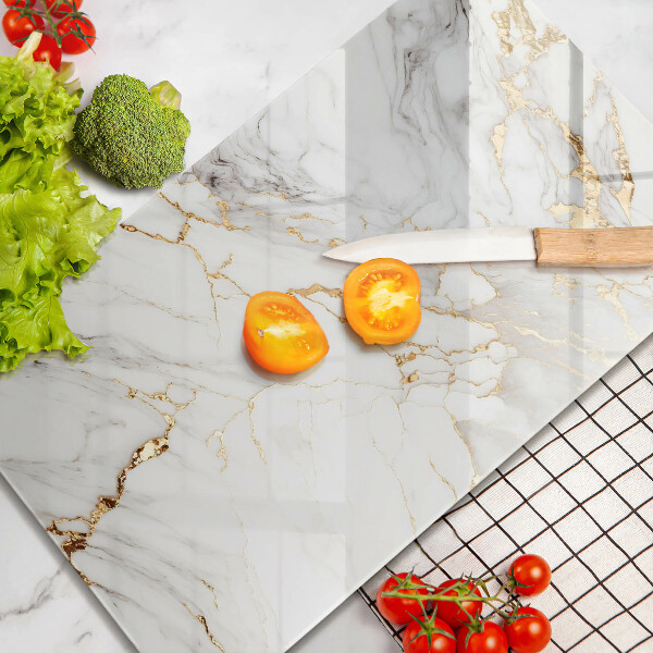 Cubre encimera Mármol claro con oro.