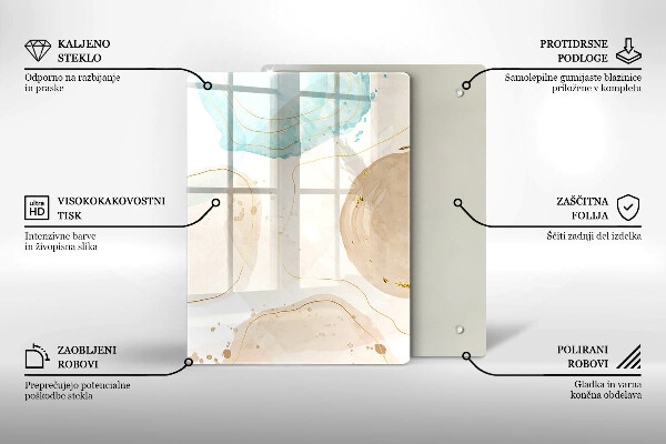 Cubre encimera Manchas boho y oro.