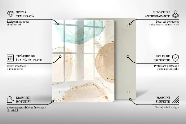 Cubre encimera Manchas boho y oro.