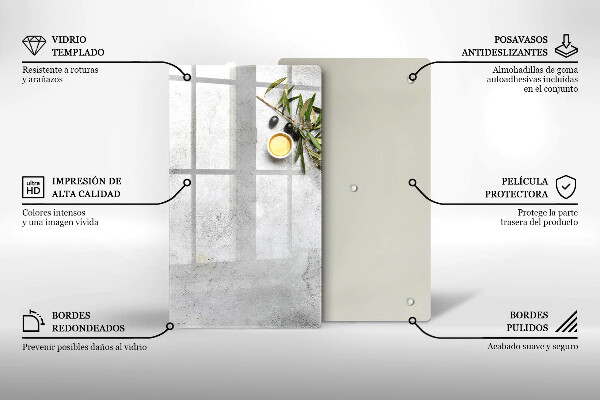 Cubre encimera Aceitunas sobre hormigón