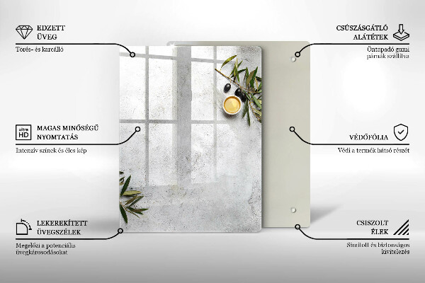 Cubre encimera Aceitunas sobre hormigón