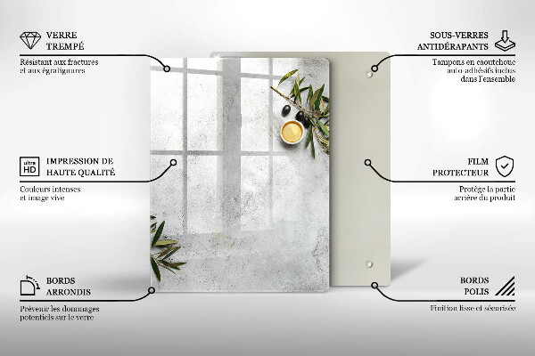 Cubre encimera Aceitunas sobre hormigón