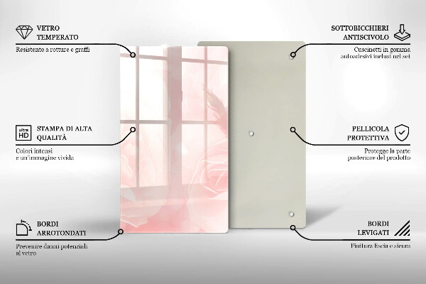 Cubre encimera Fondo de rosas pastel