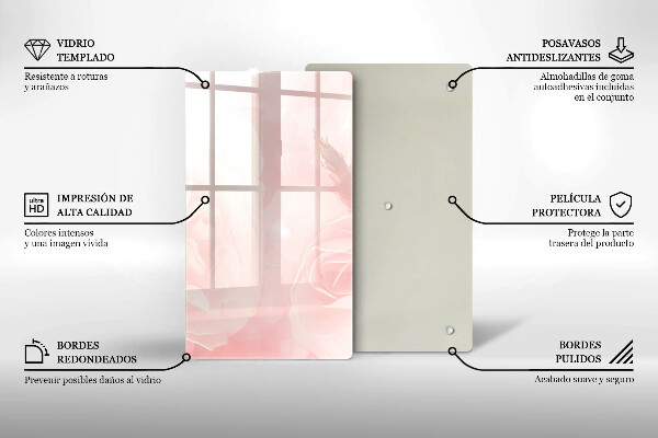 Cubre encimera Fondo de rosas pastel