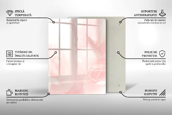 Cubre encimera Fondo de rosas pastel